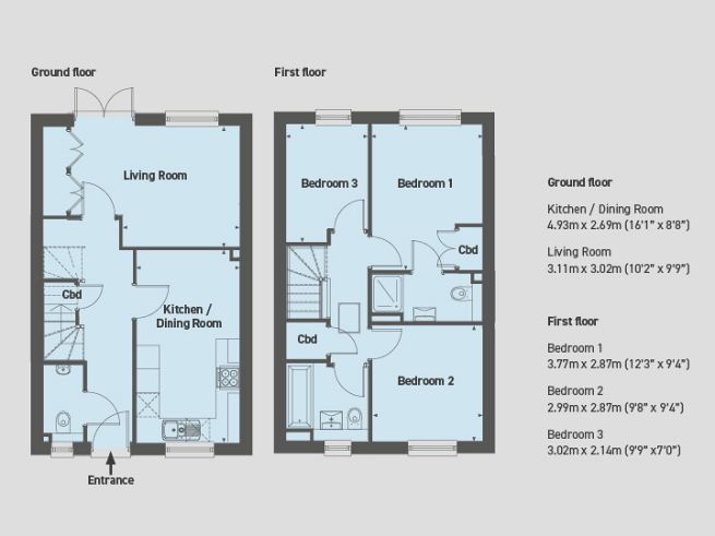 Floor plan, 3 bedroom house  - artist's impression subject to change